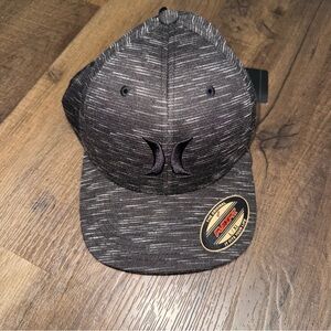 NWT Hurley FlexFit Icon Texture Heathered Black Hat